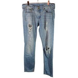 Rag & Bone Jeans The Dre Distressed Denim Destroyed Rosslyn Slim Boyfriend 27